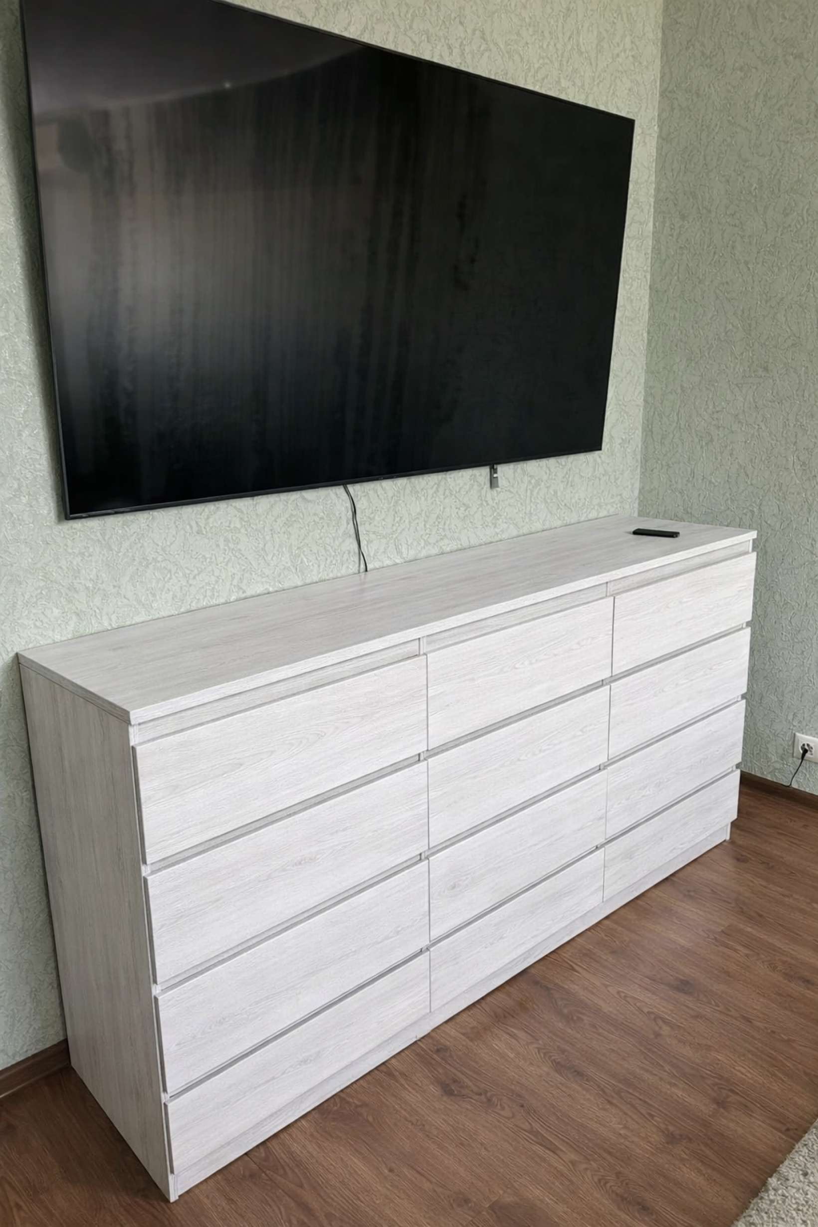 Комод Лайт 9 ящиков Белое дерево 190*45*90 