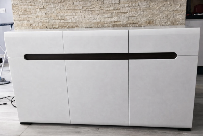 Комод-тумба KOM3D3S/8/15 Амелия 150 см Белый глянец МДФ с ящиками и полками BRW
