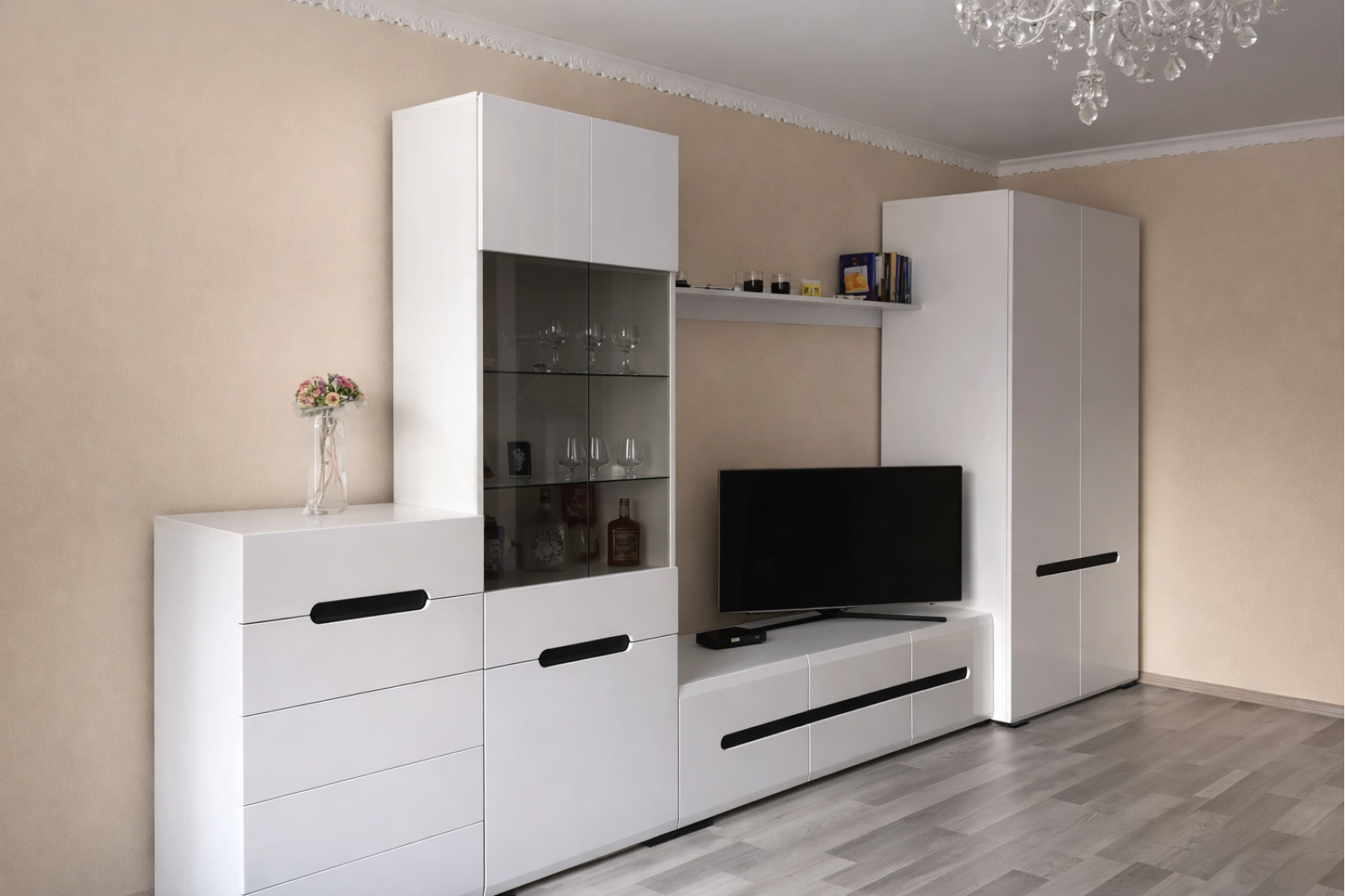 Шкаф платяной SZF2D21/11 двухдверный 105см Амелия Белый глянец МДФ BRW