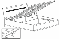 Кровать LOZ160 Амелия с подъемным механизмом Белый глянец МДФ BRW Кровать LOZ160 Амелия с подъемным механизмом Белый глянец МДФ BRW