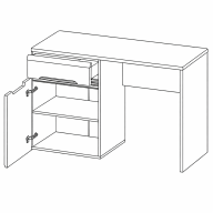 Стол туалетный TOL1D1S4/11 Амелия Белый глянец МДФ BRW Стол туалетный TOL1D1S4/11 Амелия Белый глянец МДФ BRW
