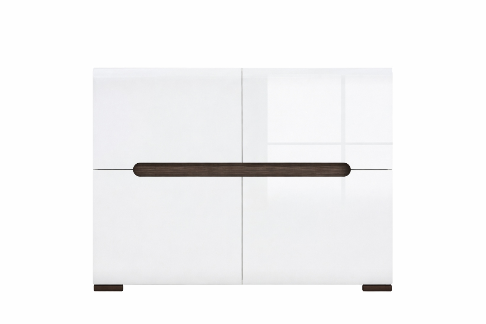 Тумба Комод  4Д с полками REG4D8/11 Амелия Белый глянец МДФ BRW
