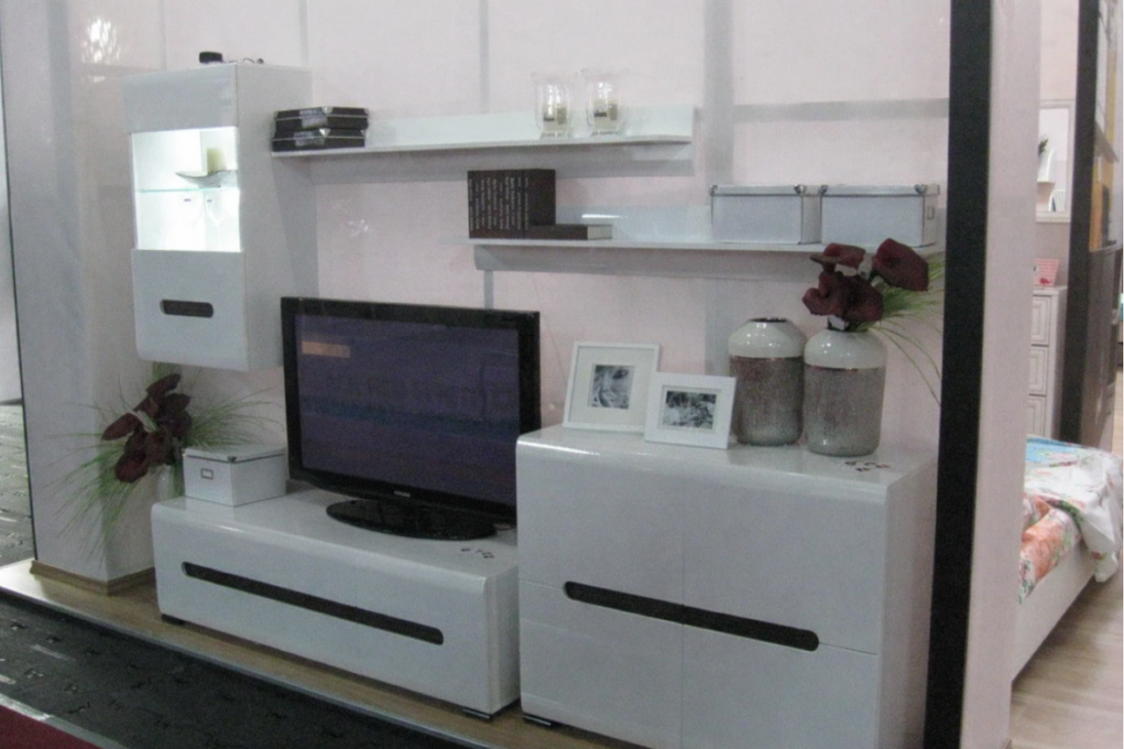 Тумба Комод  4Д с полками REG4D8/11 Амелия Белый глянец МДФ BRW