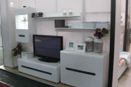 Тумба Комод  4Д с полками REG4D8/11 Амелия Белый глянец МДФ BRW