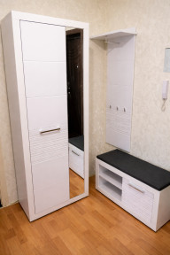 Шкаф с зеркалом REG1L1D/20/7 Флеймс Белый глянец BRW
