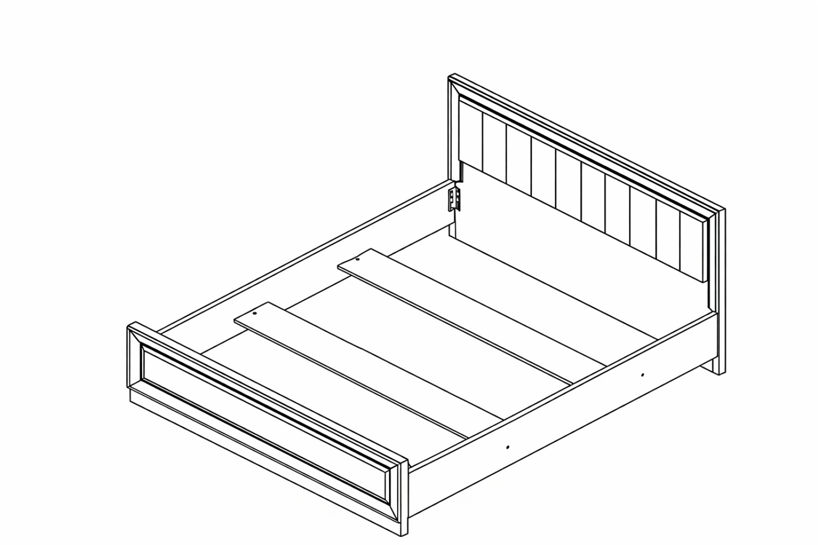 Кровать LOZ160 (каркас) lux Ларго классик Кашемир BRW
