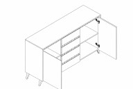 Комод KOM2D4S Лаундж Кашемир/Дуб сонома BRW