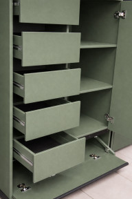 Комод REG1D5S1K Лаундж Зеленый дымчатый/Черный BRW