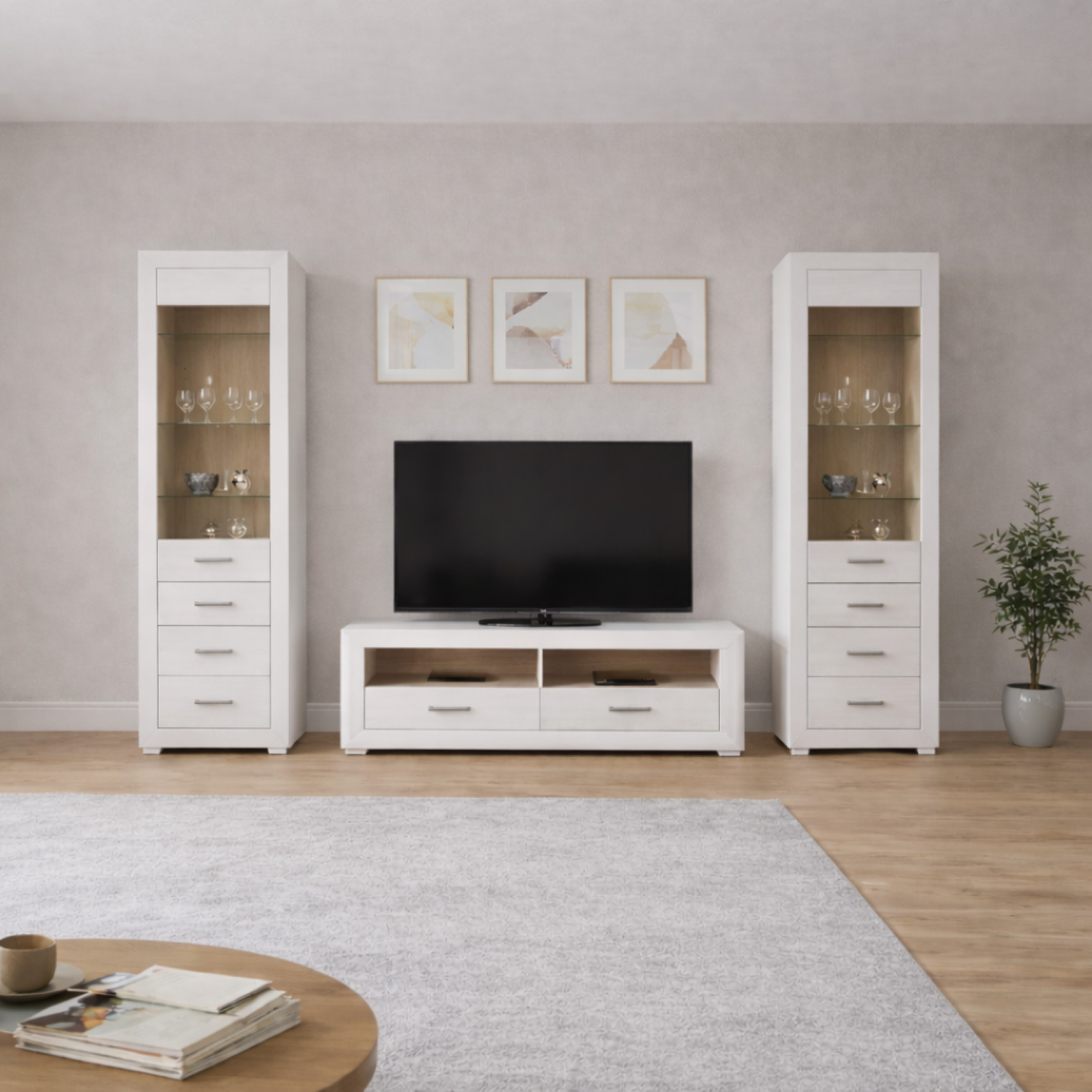 Витрина REG 1W3S Маркус Джанни/Дуб Каменный BRW