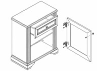 Комод 1D1S Вайт Ясень снежный/Сосная серебряная Gerbor