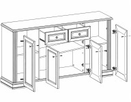 Комод 4D2S Вайт Ясен снежный/Сосная серебряная Gerbor