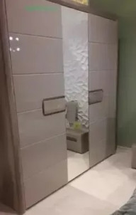 Шафа 3Д (188см) з дзеркалом Флоренс Секвоя/Капучіно глянець Меблі Сервіс