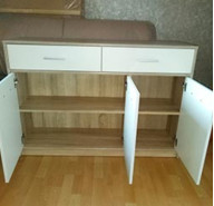 Комод 3Д2Ш 123х34х85 Тіпс Сонома/Білий Меблі Сервіс