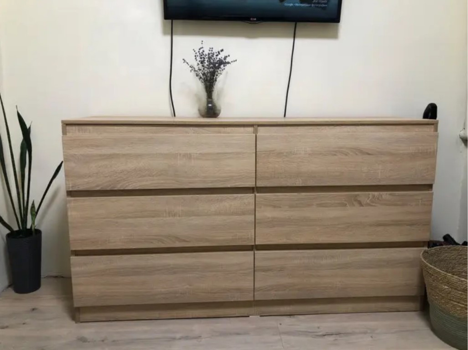Комод Лайт с 6 ящиками Дуб Сонома 160*45*90 
