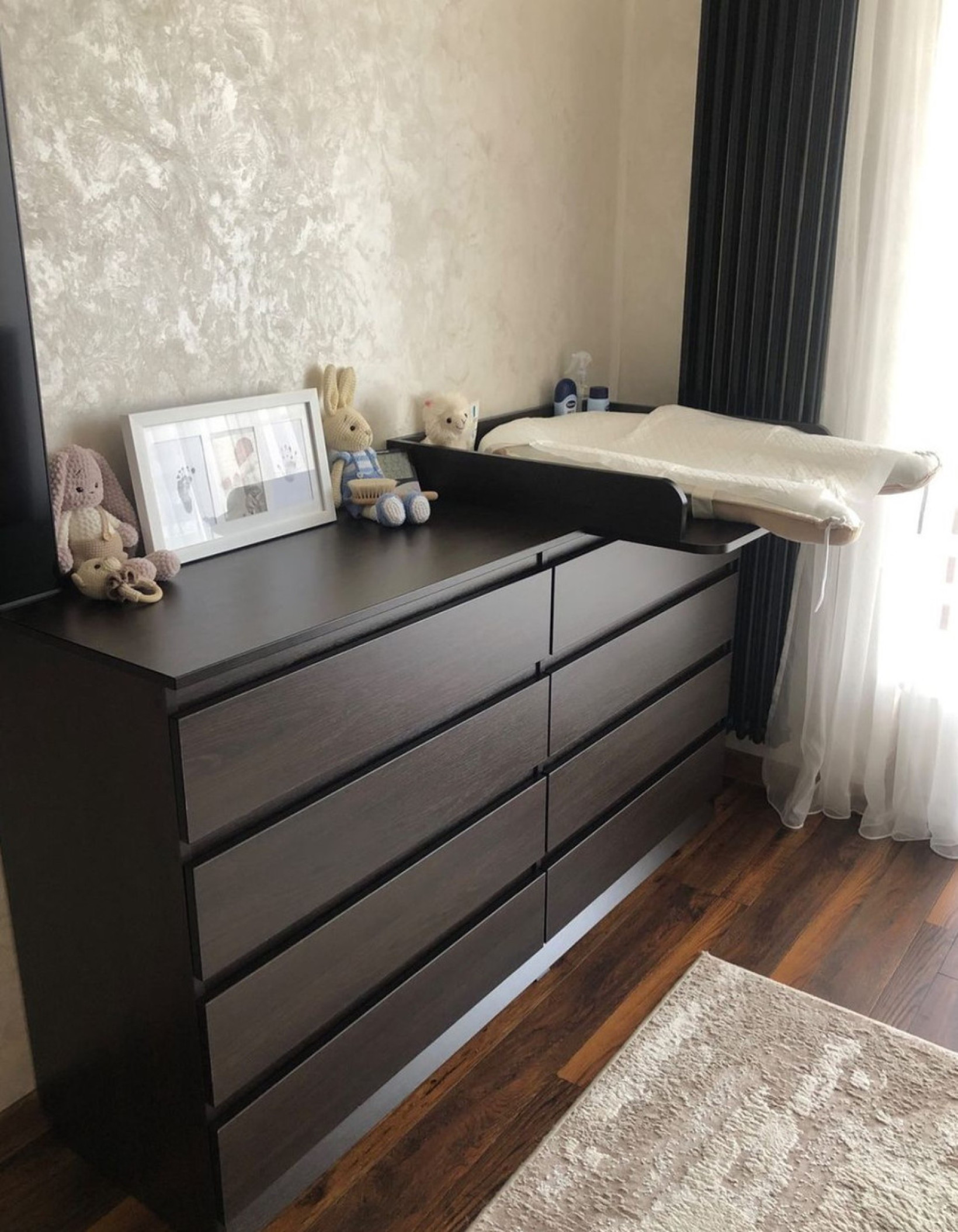 Комод Лайт 8 с накладным пеленатором  Венге 160*45*90