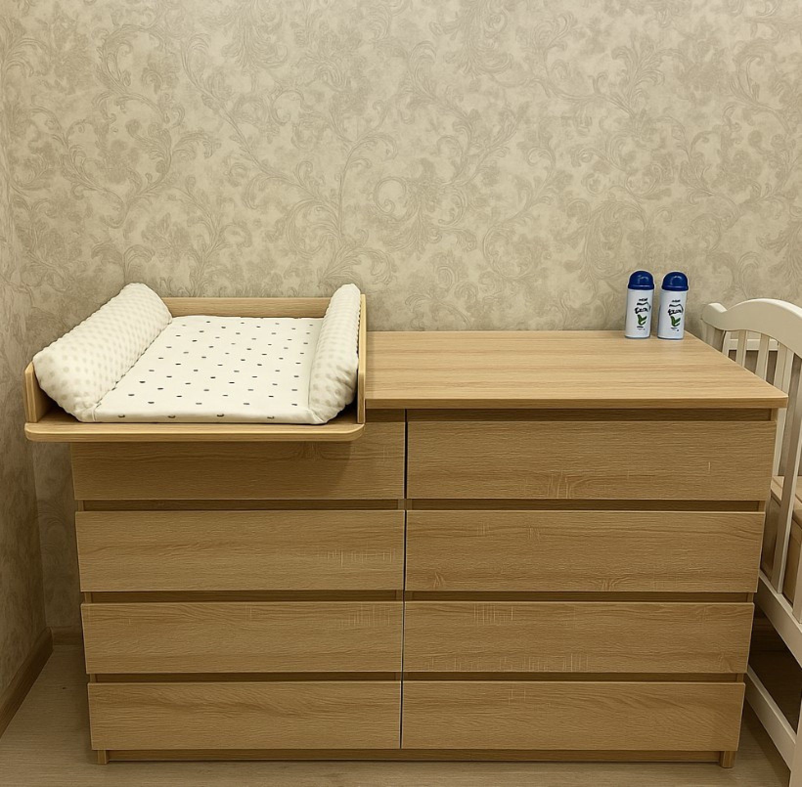 Комод Лайт 8 с накладным пеленатором Дуб сонома 160*45*90 