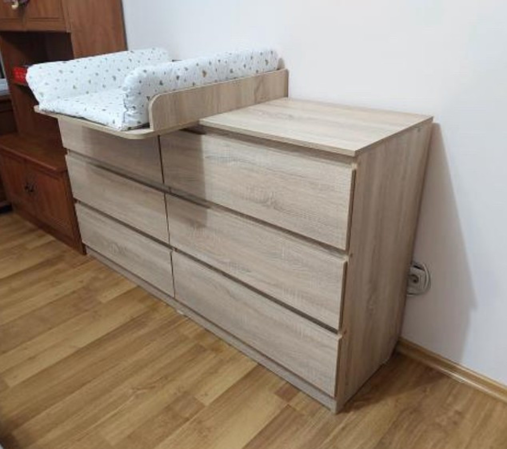 Комод Лайт 6 с накладным пеленатором Дуб сонома 160*45*90