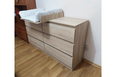 Комод Лайт 6 с накладным пеленатором Дуб сонома 160*45*90
