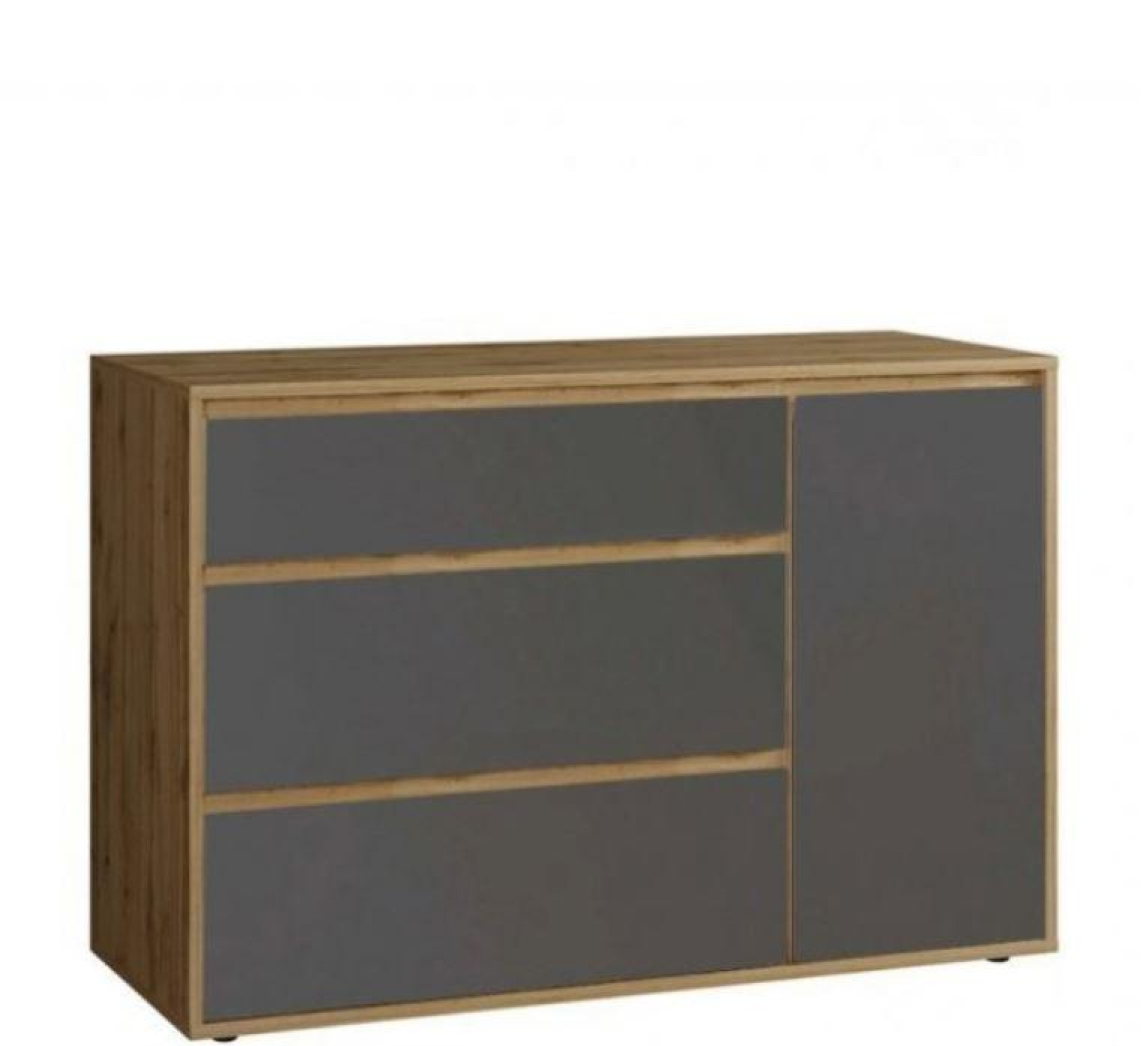 Комод Нитро (Софт) 1Д3Ш Дуб вотан/Серый графит Сокме