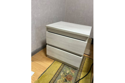 Приліжкова тумба Лайт на 2 ящики 45*38*45 Біле дерево 