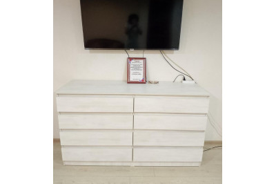 Комод Лайт 8 з 8 ящиками Біле дерево 160*45*90 