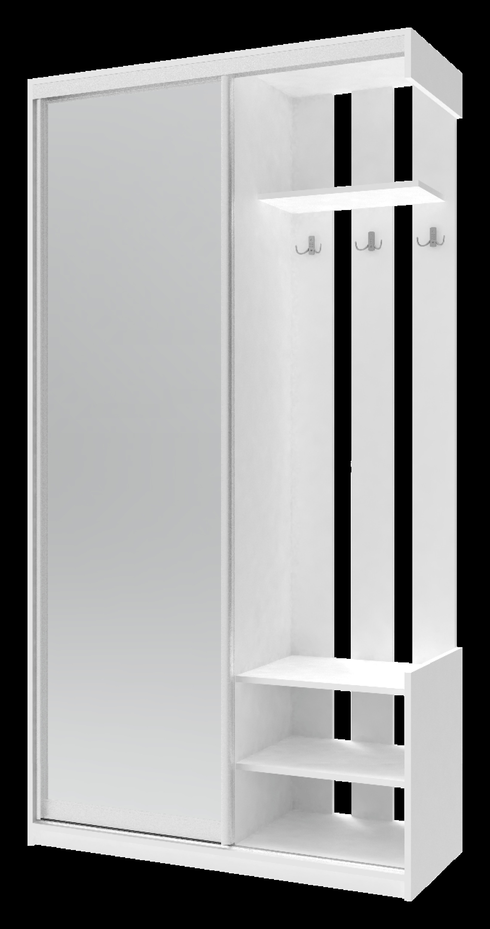 Прихожая Doros City One Door 1 Зеркало 110х45х210 (44900058) Белый