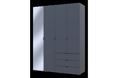 Шкаф для одежды Doros Гелар 3ДСП/Зеркало 155х49.5х203.4 (42002158) Графит 