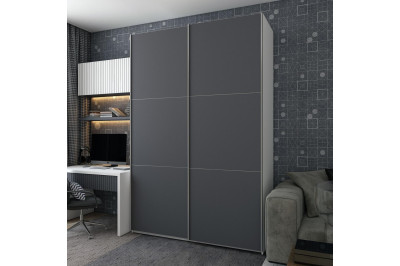 Шкаф купе Doros G-Caiser 2 ДСП / 3 части 160х60х240 (42005087) Белый/Графит