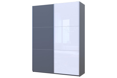 Шкаф купе Doros G-Caiser 1 ДСП / 1 стекло / 3 части 180х60х240 (42005090) Графит/Белый