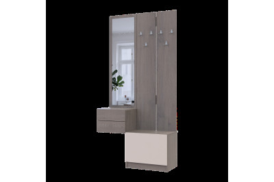 Прихожая Doros Сола 2+3 ДСП/зеркало 105х40х215 (42005234) Канноло/Кашемир