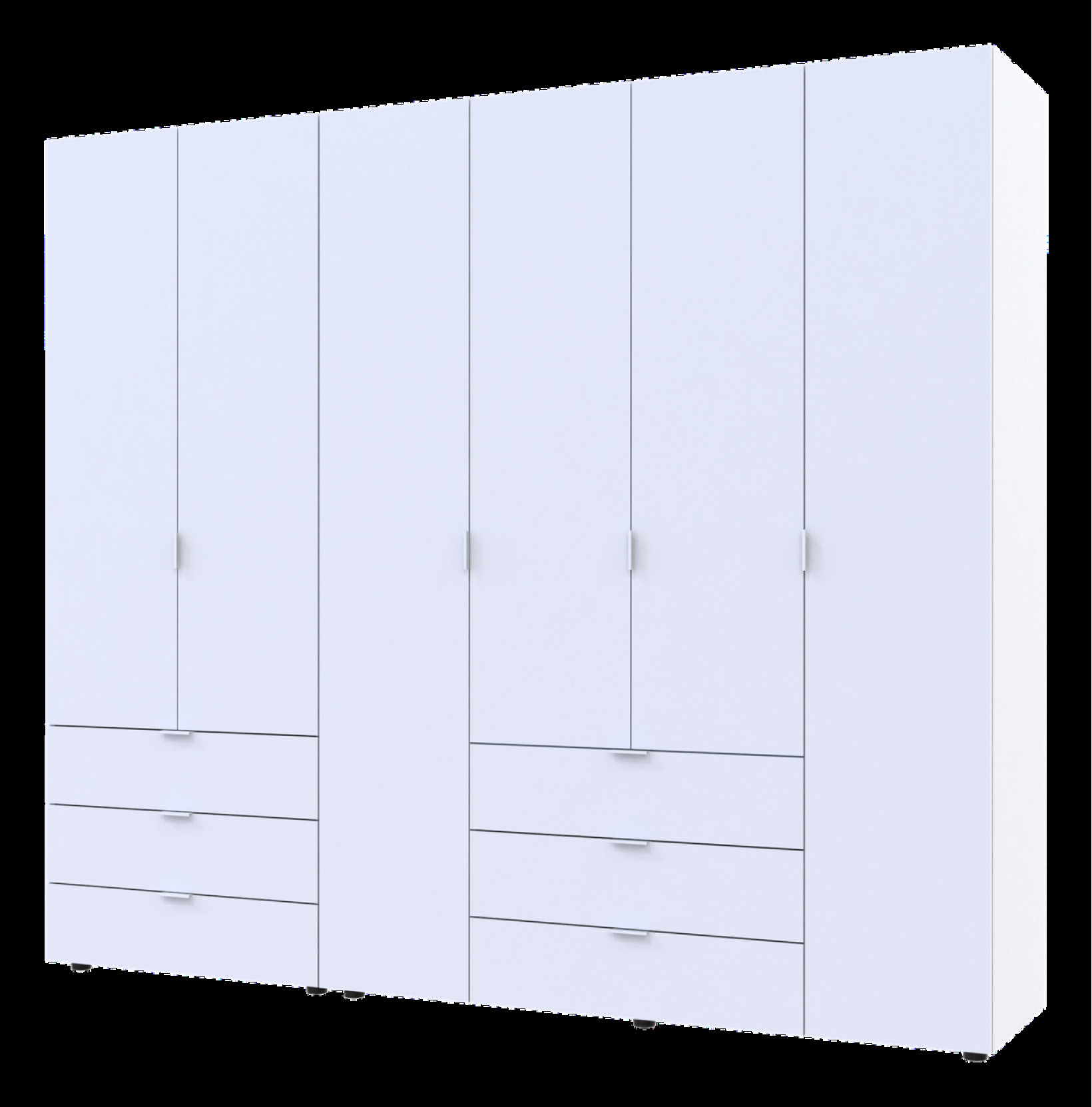 Распашной шкаф для одежды Doros Гелар комплект 2+4 ДСП 232,5х49,5х203,4 (42002124) Белый