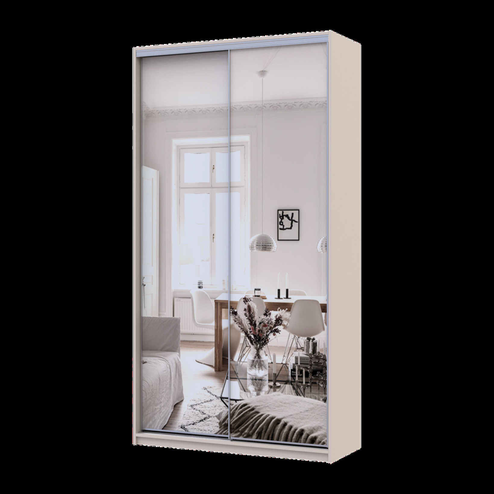 Шкаф купе Doros Сити Лайт 2 Зеркала 120х45х225 (80736344) Кашемир 