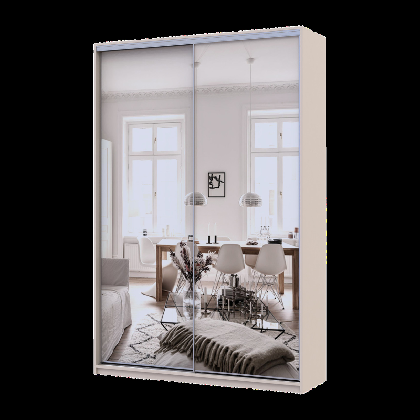 Шкаф купе Doros Сити Лайт 2 Зеркала 150х45х225 (80736362) Кашемир 