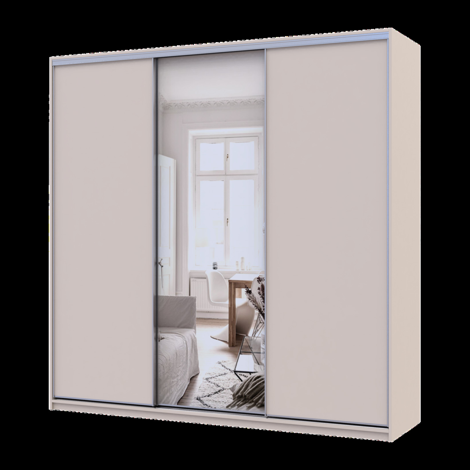 Шкаф купе Doros Сити Лайт 2 ДСП/1 зеркало 225х60х225 (80736383) Кашемир