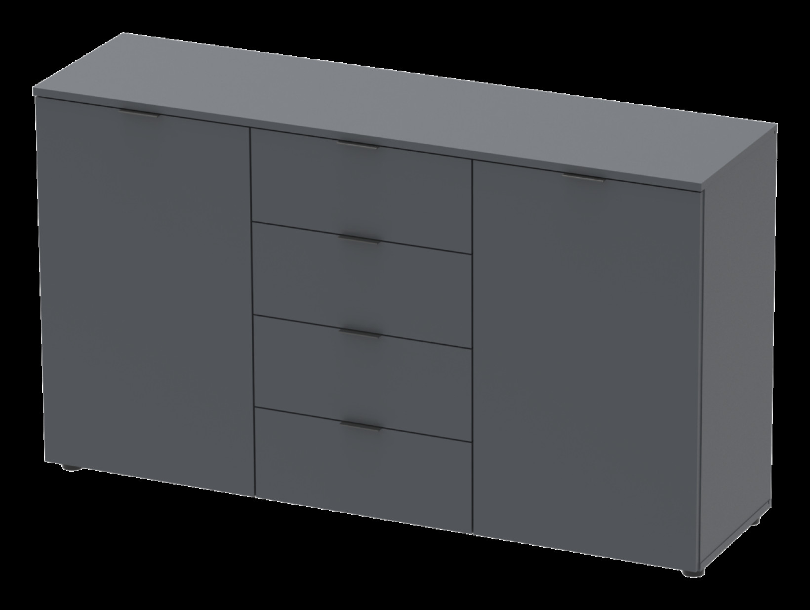 Комод Doros Рон 5  2 фасада 4 шухляды 140х38х81 (44900235) Графит