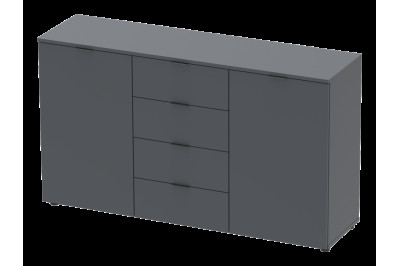 Комод Doros Рон 5  2 фасада 4 шухляды 140х38х81 (44900235) Графит