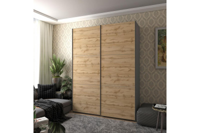 Шкаф купе Doros G-Caiser 2 ДСП / 3 части 180х60х240 (42005014) Графит/Дуб Эвок