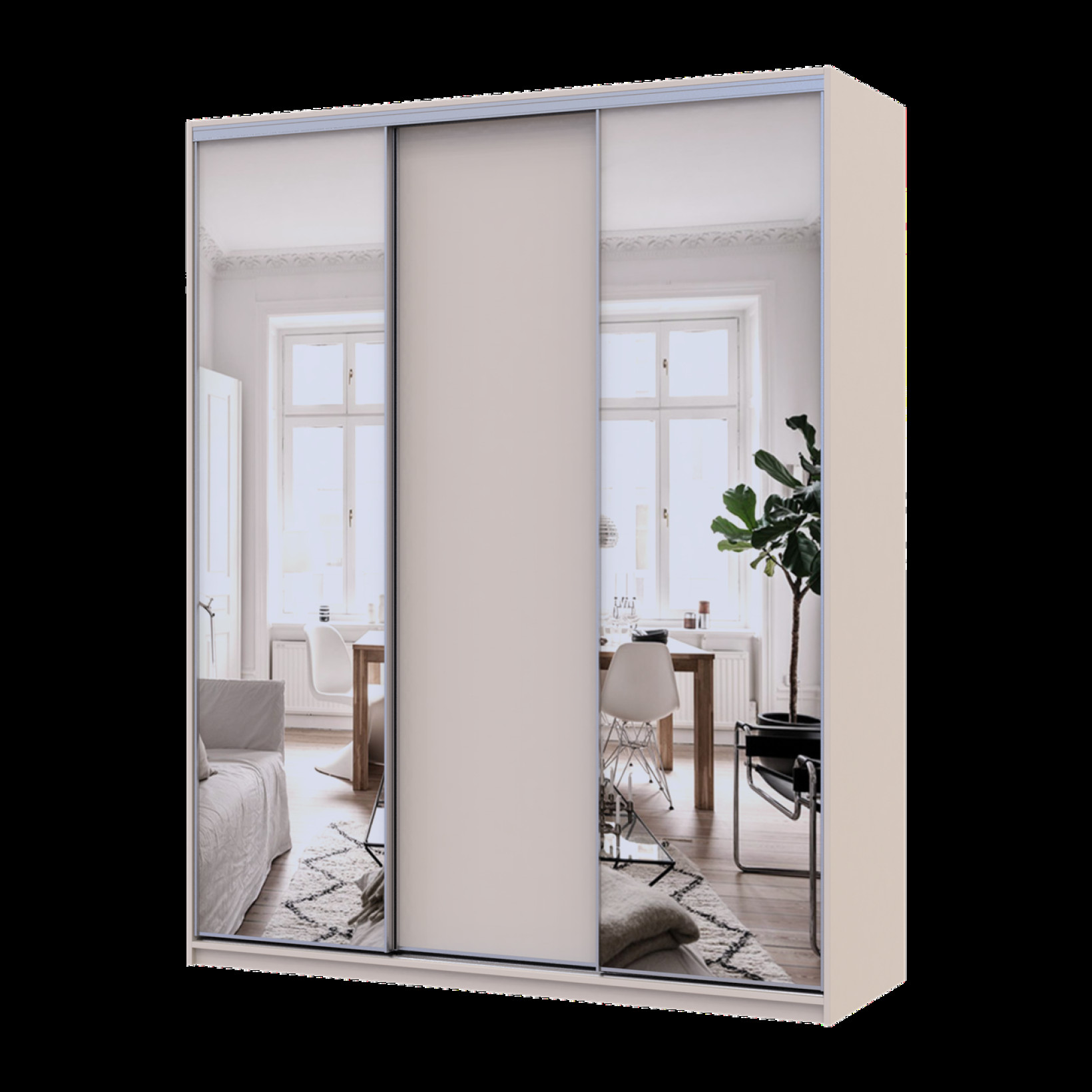 Шкаф купе Doros Сити Лайт 1 ДСП / 2 зеркала 180х60х225 (80736368)  Кашемир