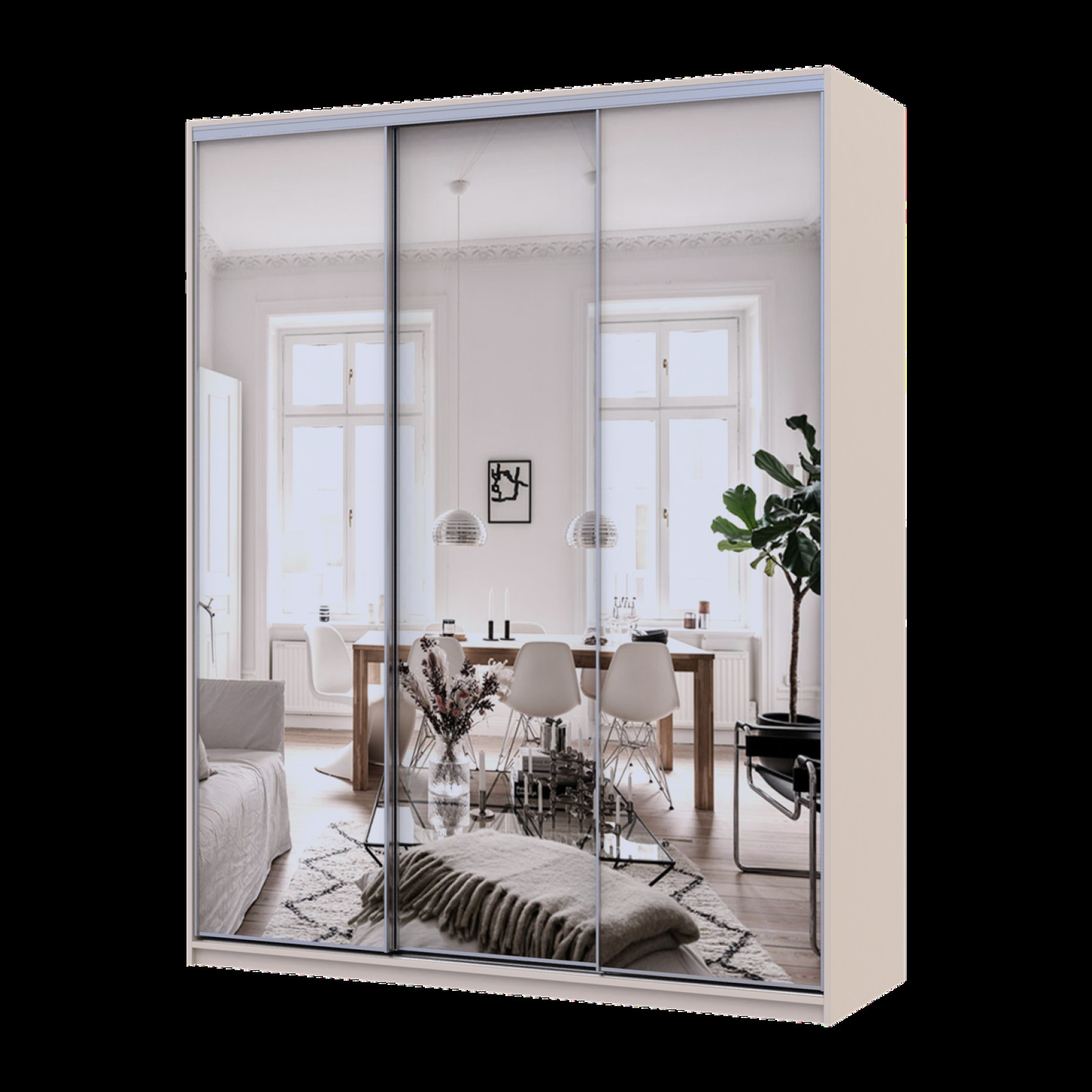 Шкаф купе Doros Сити Лайт 3 Зеркала 180х60х225 (80736374) Кашемир 