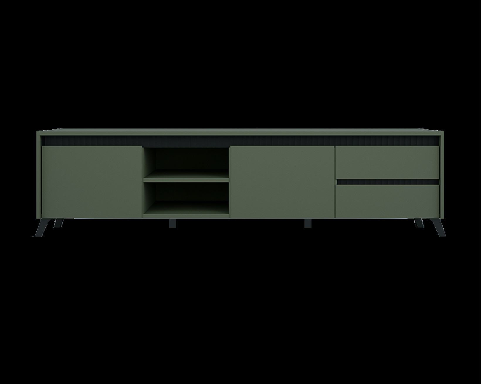 Тумба RTV2K2So Лаундж Зеленый дымчатый/Черный BRW