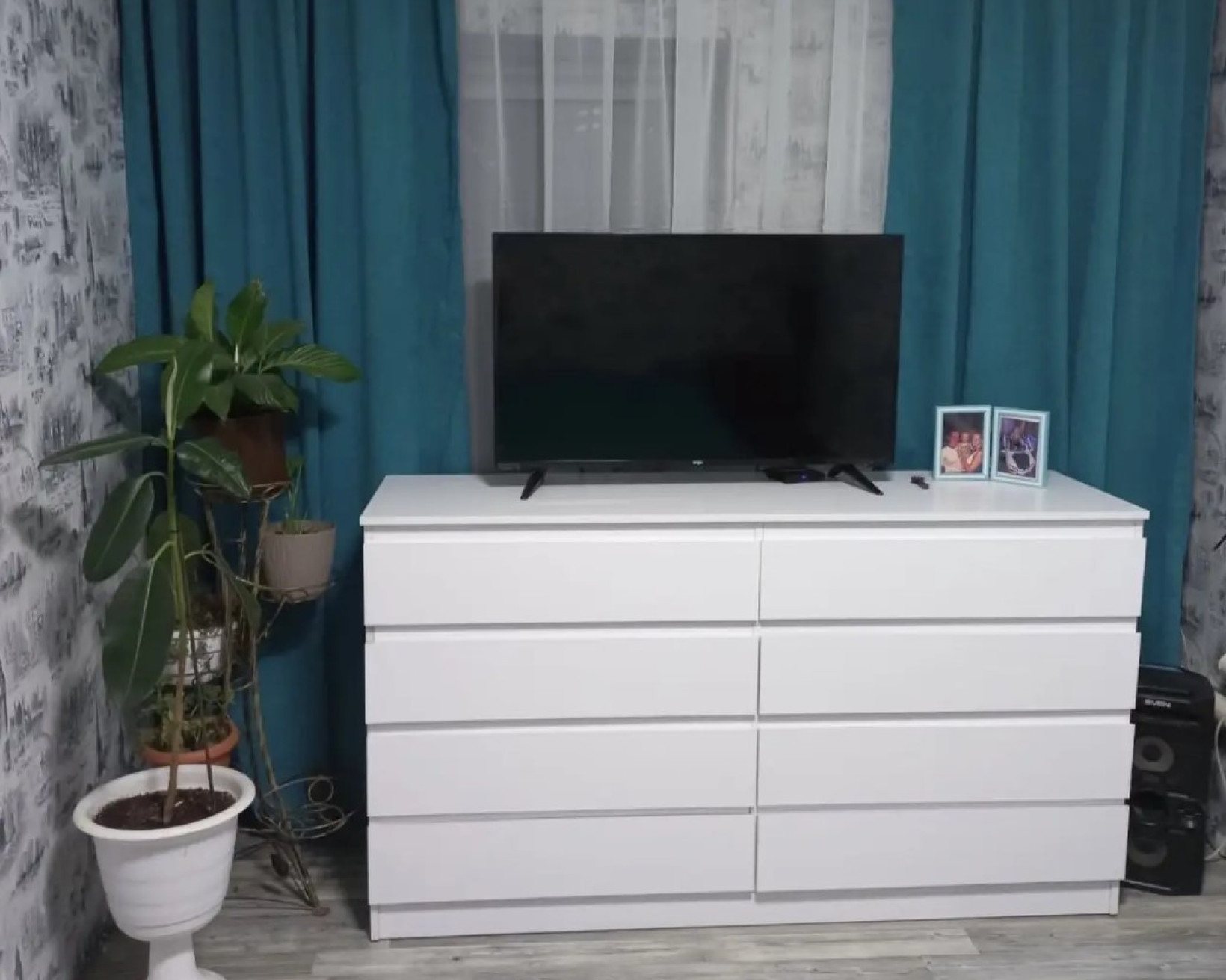 Комод Лайт 8 з 8 ящиками Білий 160*45*90