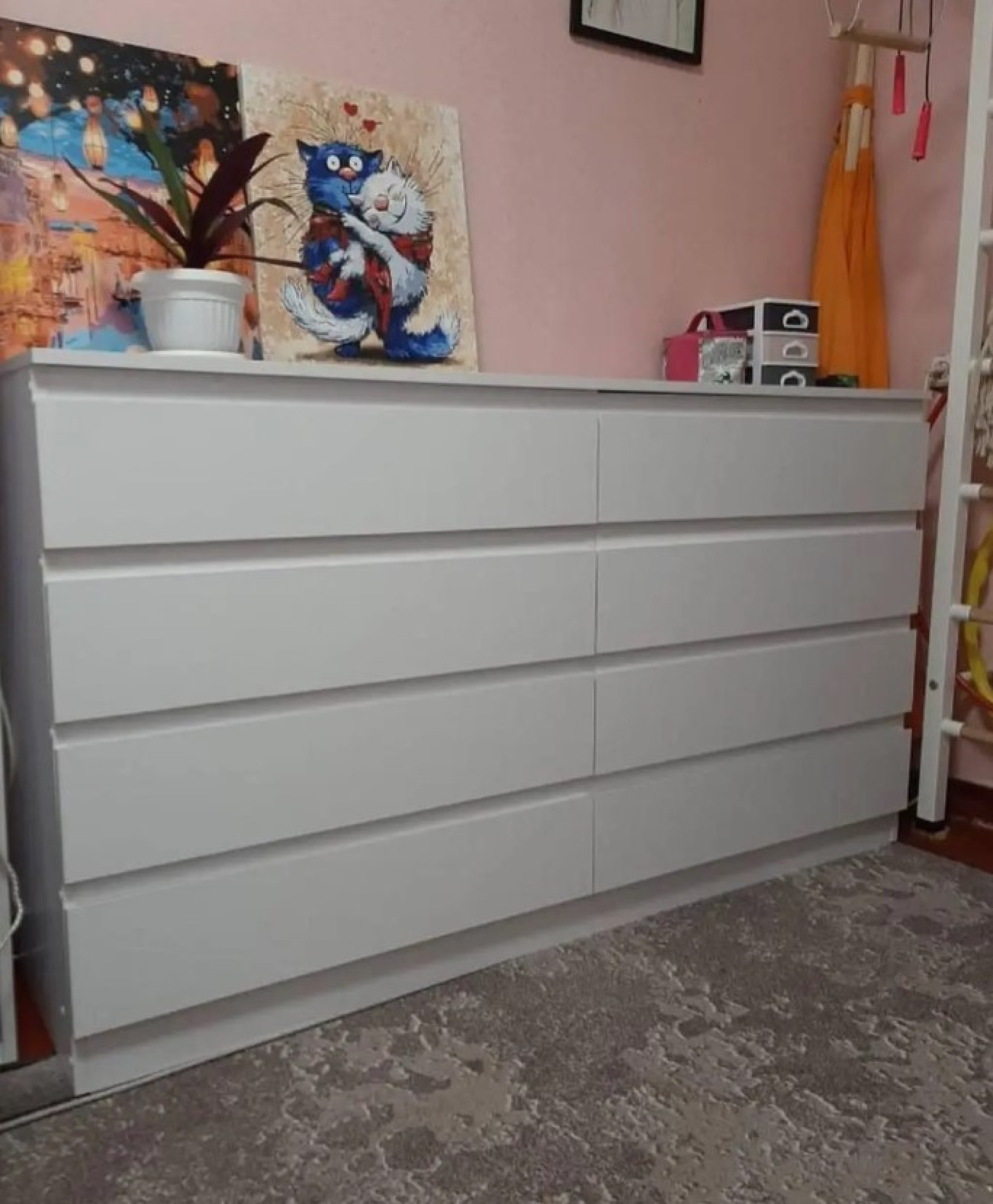 Комод Лайт 8 з 8 ящиками Білий 160*45*90