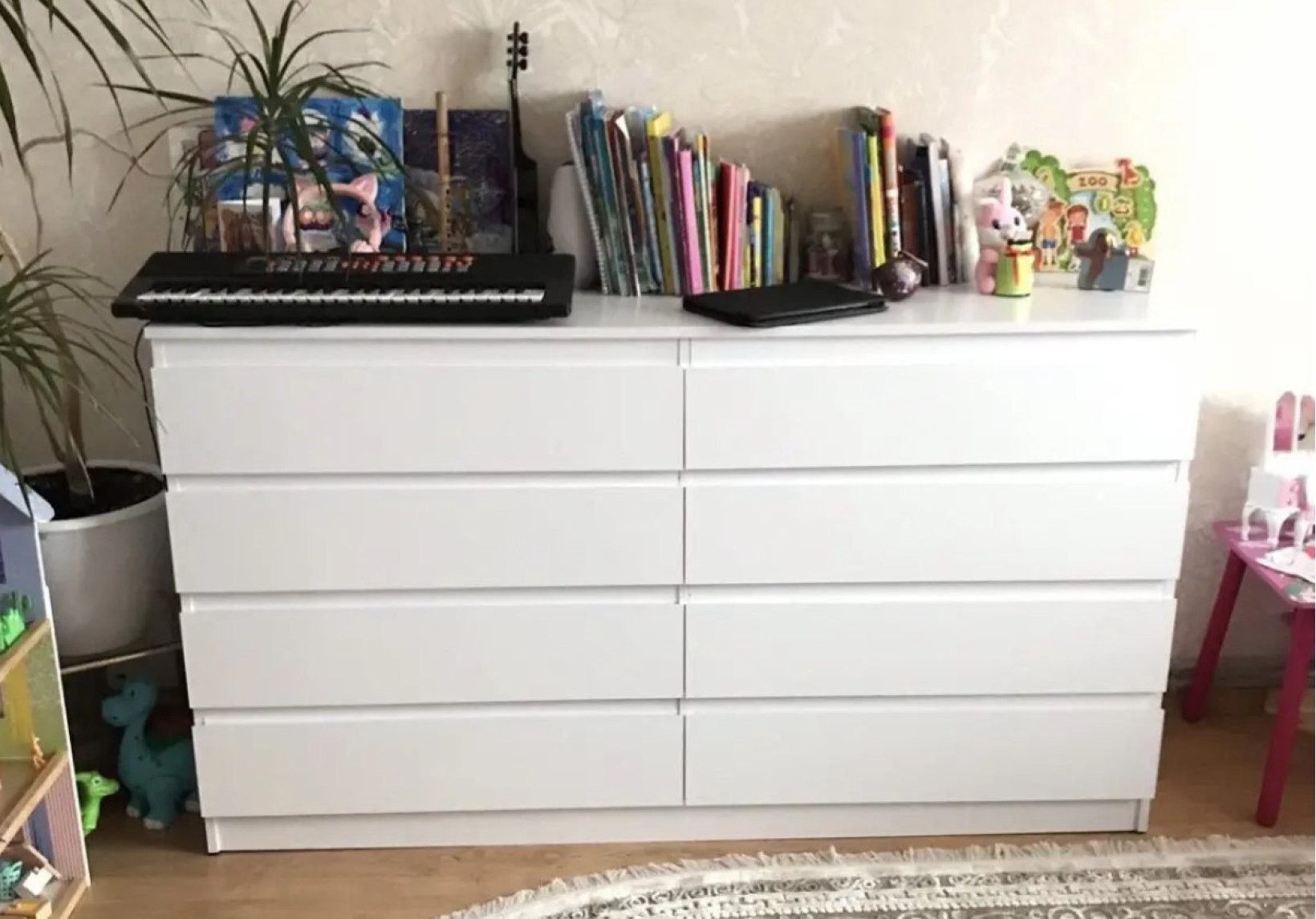 Комод Лайт 8 з 8 ящиками Білий 160*45*90