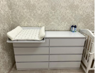 Комод Лайт 8 с накладным пеленатором Белый 160*45*90 