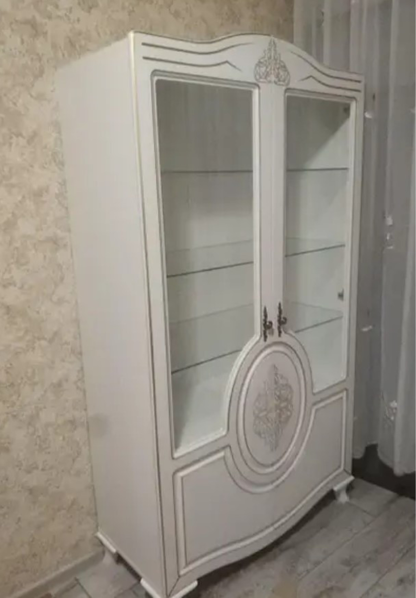 Стінка у вітальню Мілан 346 см Білий МДФ патина Меблі Сервіс