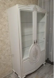 Стінка у вітальню Мілан 346 см Білий МДФ патина Меблі Сервіс