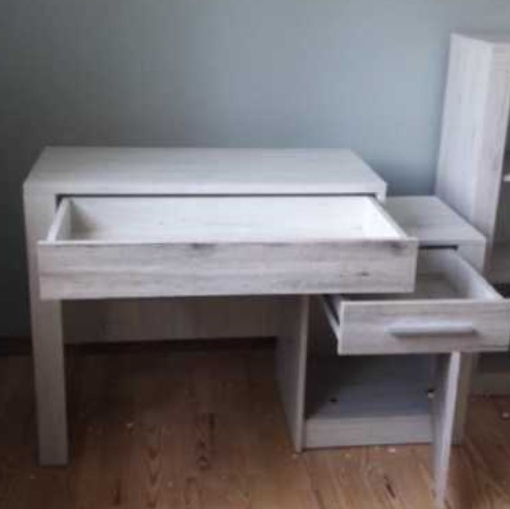 Туалетний столик Кім (115см)  з ящиком та тумбою Дуб Крафт Білий/Сан Ремо Меблі Сервіс