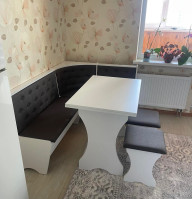 Уголок кухонный ДСП (Уголок+стол+2 табуретки) белый Мебель Сервис