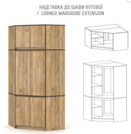 Детская комната с односпальной кроватью и угловым шкафом Бруклин Дуб крафт Золотой Мебель Сервис  