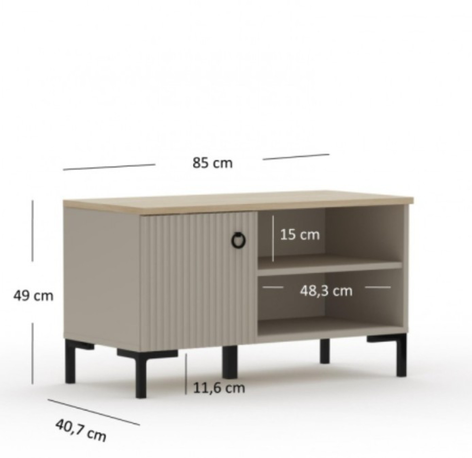 Тумба в прихожую 1д Моника Глиняный Серый / Сильверджек Мебель Сервис